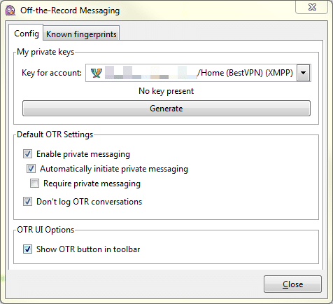 setting up otr pidgin xmpp