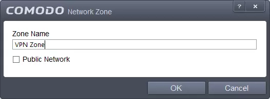 naming zone name in comodo