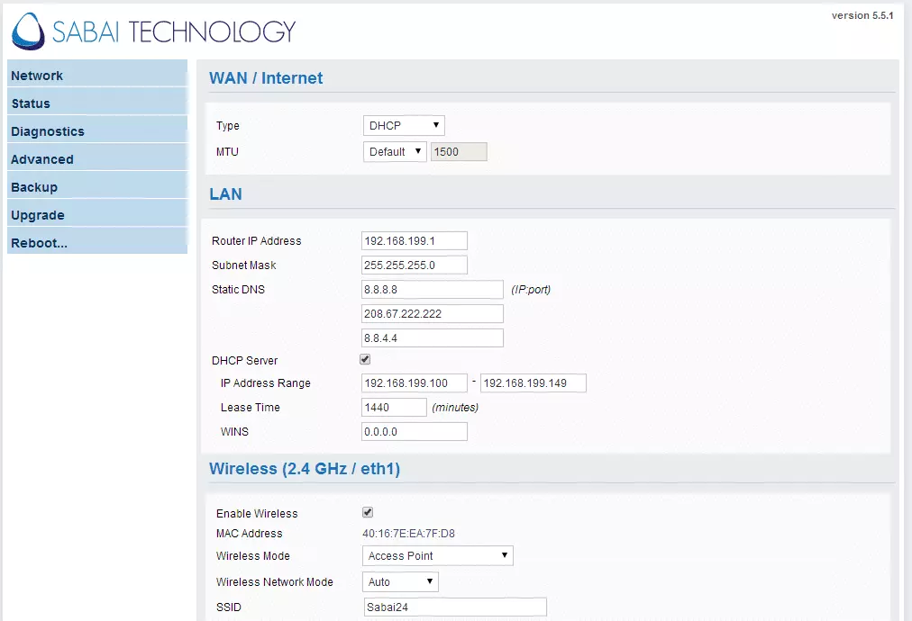 Sabai Firmware Homepage