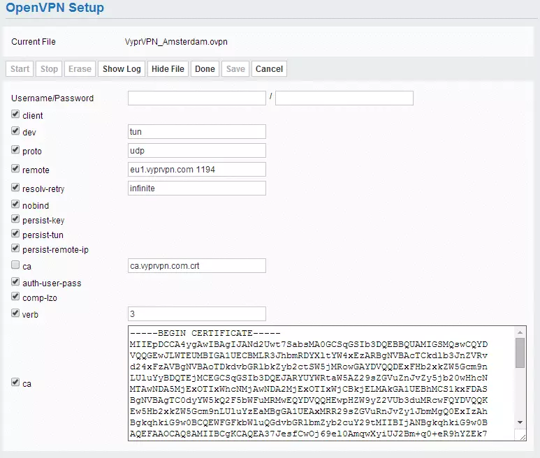 sabai setup openvpn