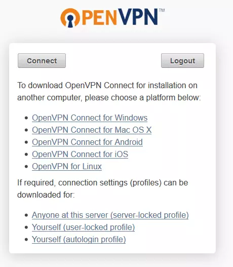 Download ovpn file