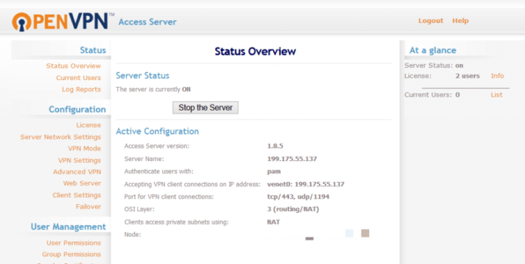 OpenVPN instalado en un VPS