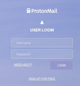 protonmail login page