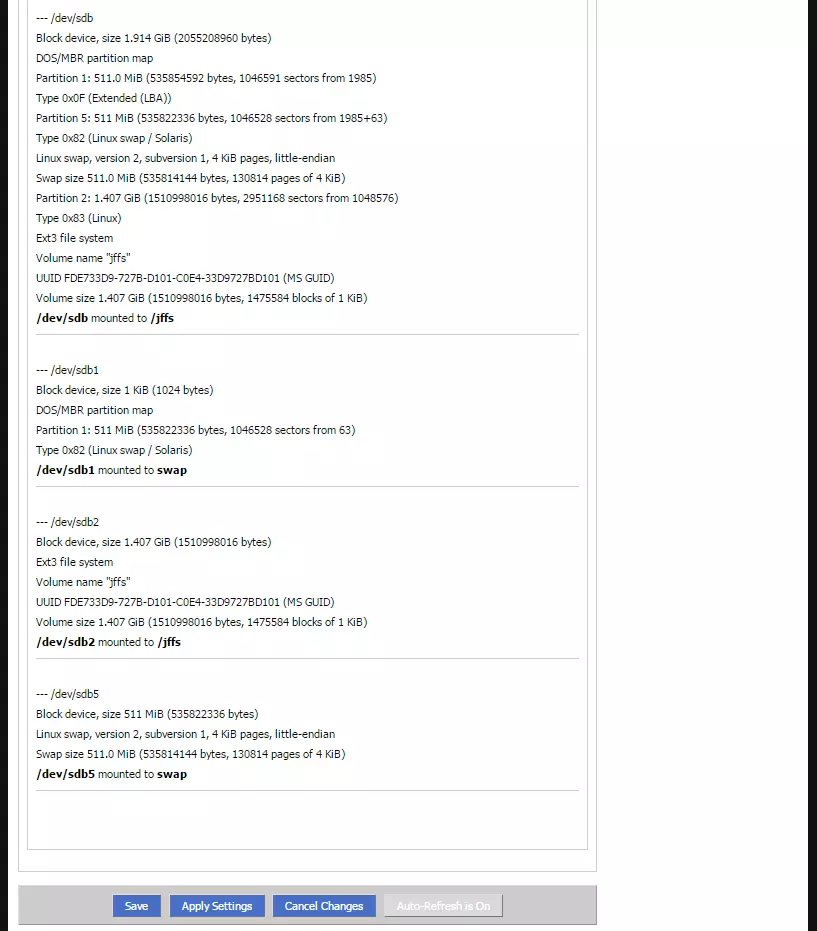 DD-WRT JFFS and Swap Mounted