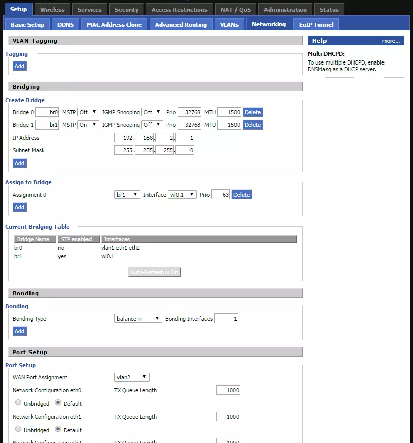 DD-WRT Setup Networking