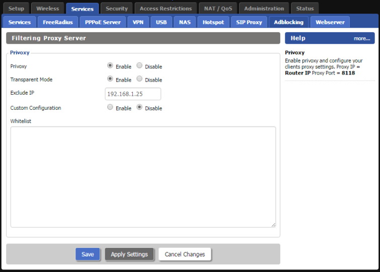 ddwrt ethernet status