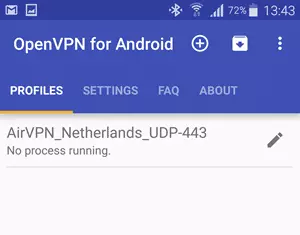 Android Ovpn profile list