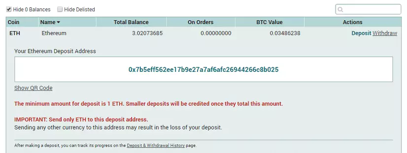 Poloniex Wallet