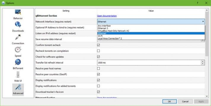 qbittorrent bind to vpn