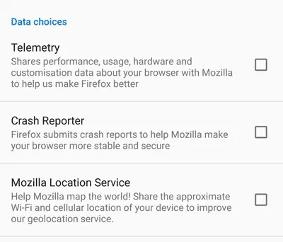 Firefox Disable Telemetry