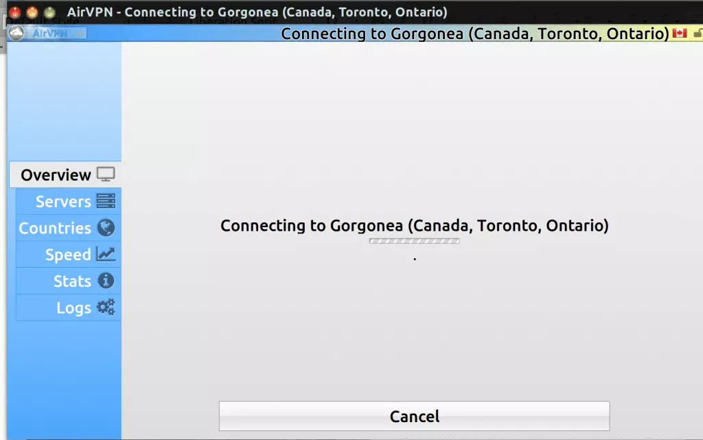 AirVPN connection server AirVPN connection server
