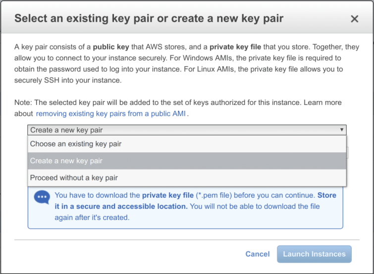 10 create a new key pair