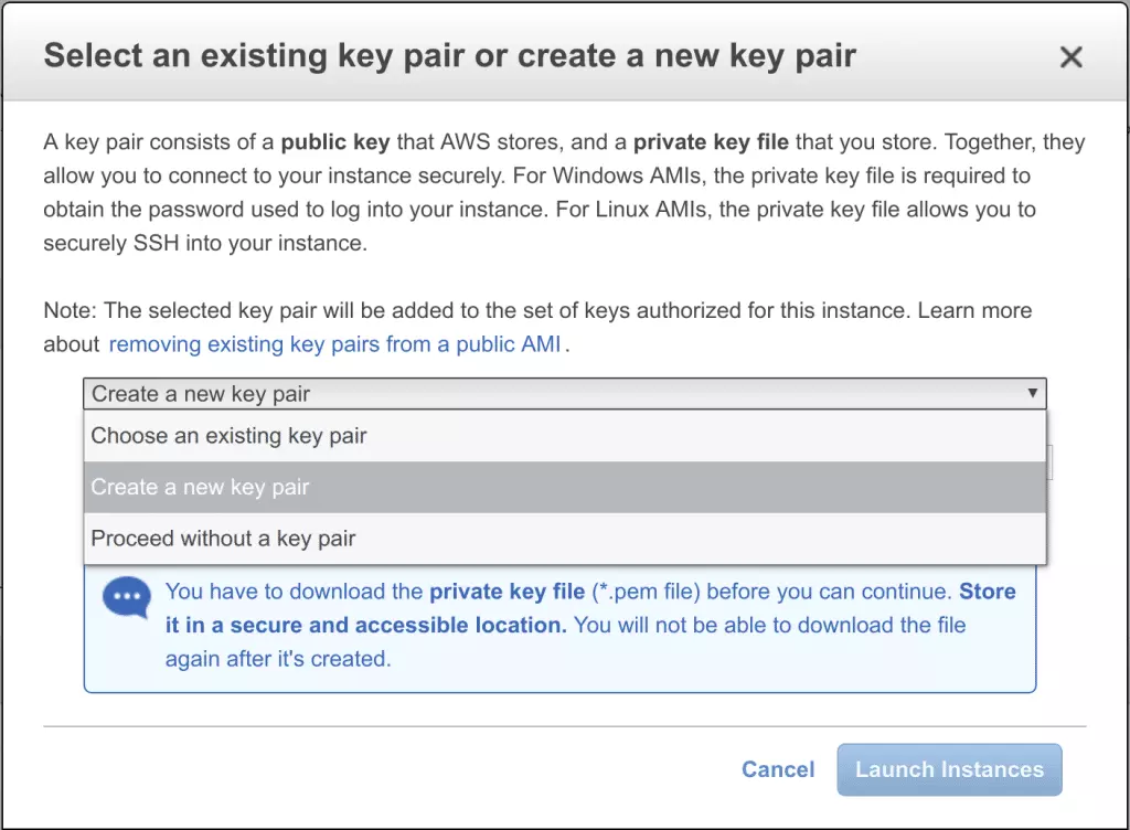 10 create a new key pair