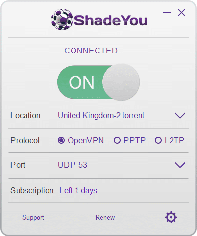 ShadeYou app connected