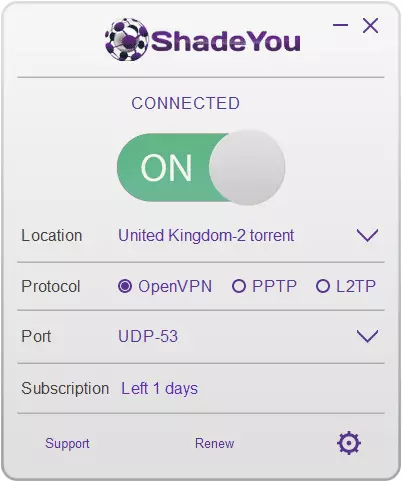 ShadeYou app connected ShadeYou app connected