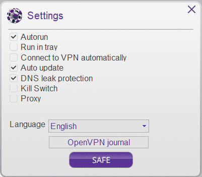 ShadeYou app settings