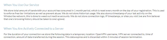 Windscribe Privay Policy 1