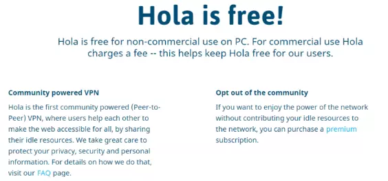 Hola pricing