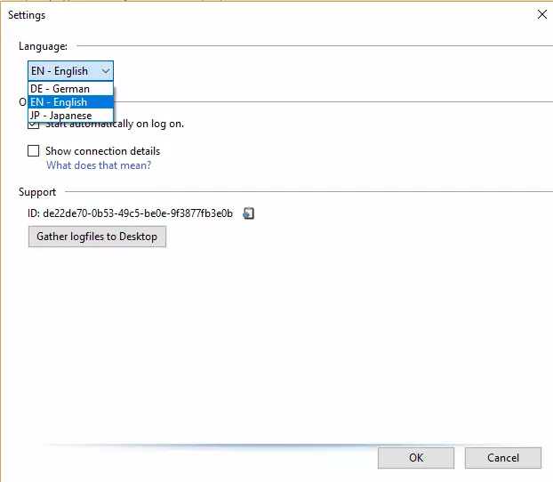 OkayFreedom language selector