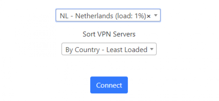 Sélecteur de pays VPN Flashrouters