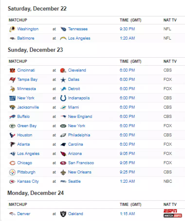 NFL Schedule