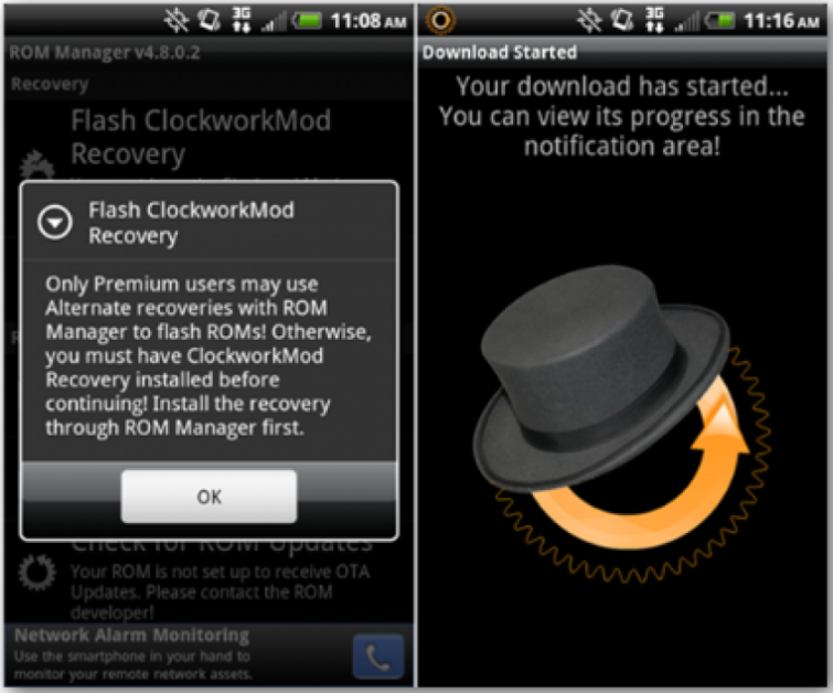 Recovery ROM. CLOCKWORKMOD. Приложение шапка для кастомного рекавери.