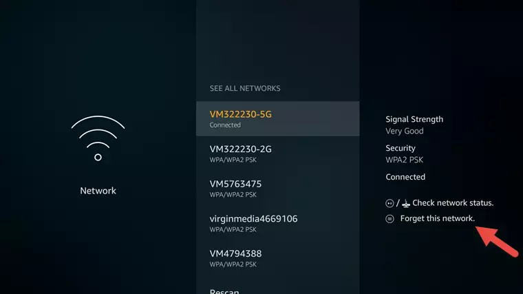 how to change network on fire stick