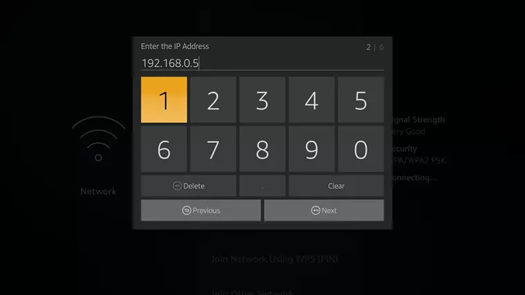 enter IP address fire stick