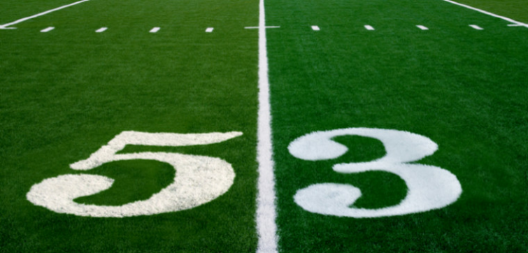 NFL field 53 yard marker