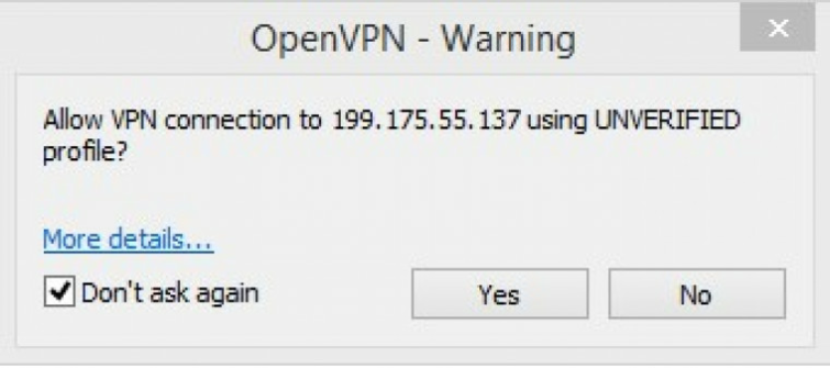 openVPN warning