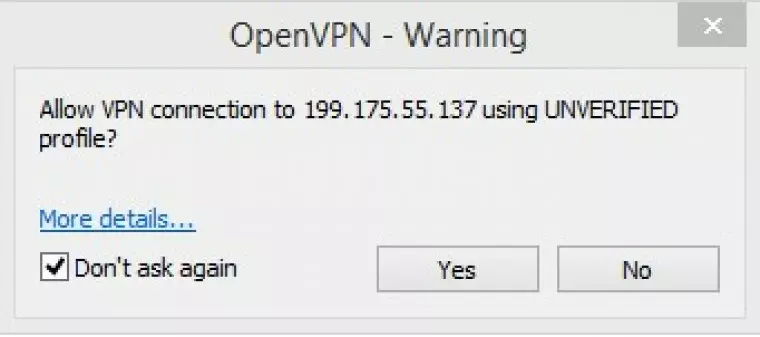 openVPN warning