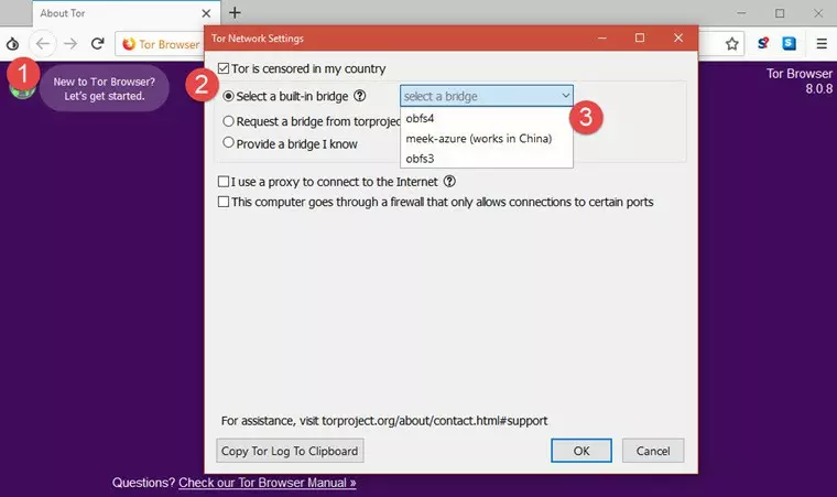 Tor Network Settings Screen shot