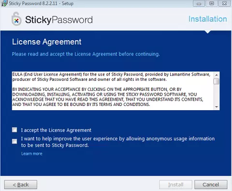sticky password license agreement
