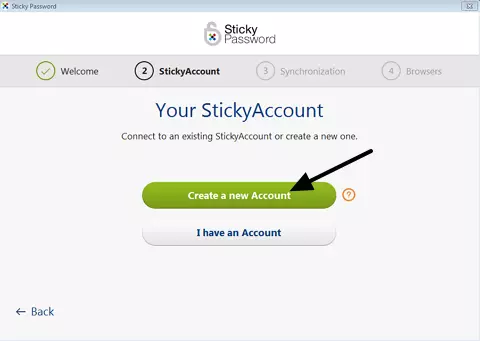 create sticky password account