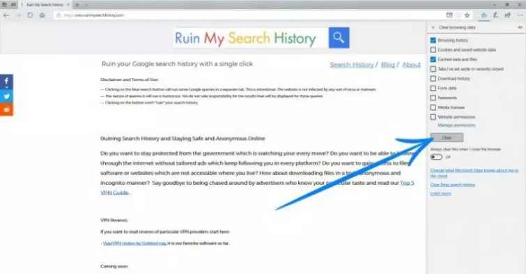 click clear below the tick boxes