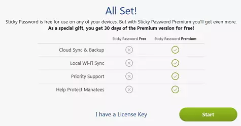 sticky password freemium version