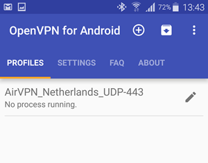 Widok profilu OpenVPN