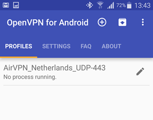 OpenVPN profile view