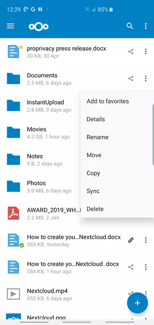 Nextcloud for android