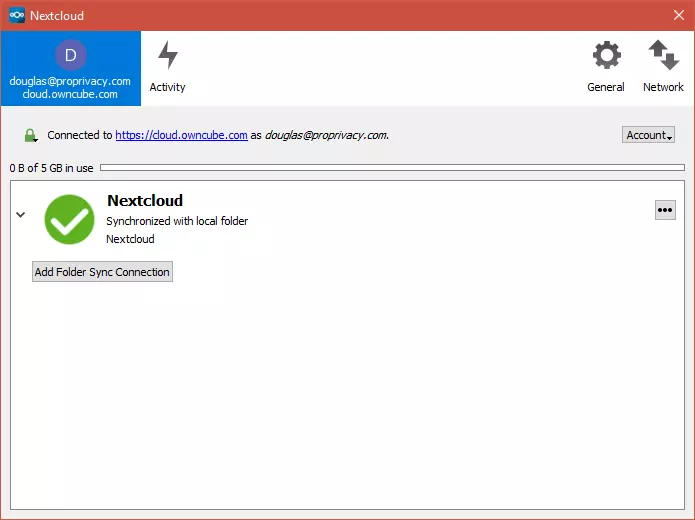 synchorizing a folder in next cloud