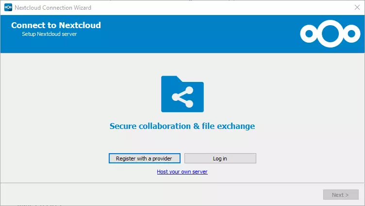 register next cloud with a provider