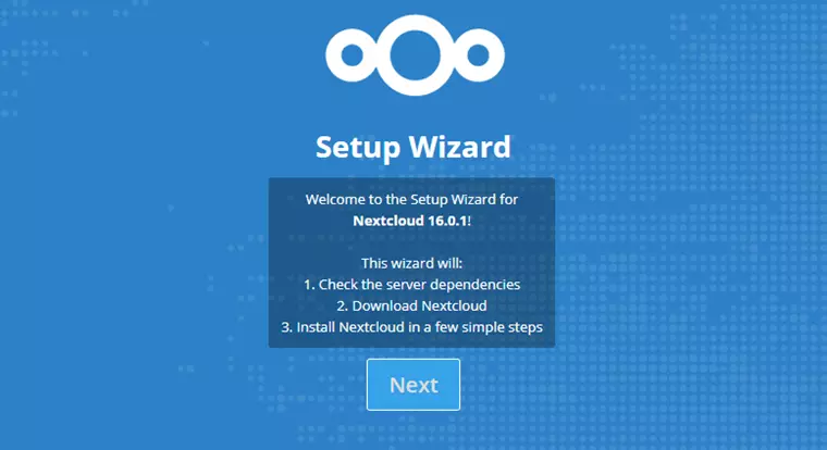 setup wizard step 1