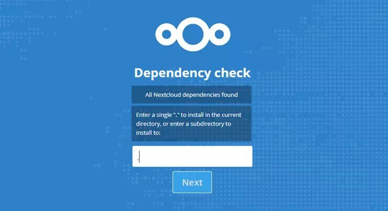 nextcloud dependency check in set up wizard