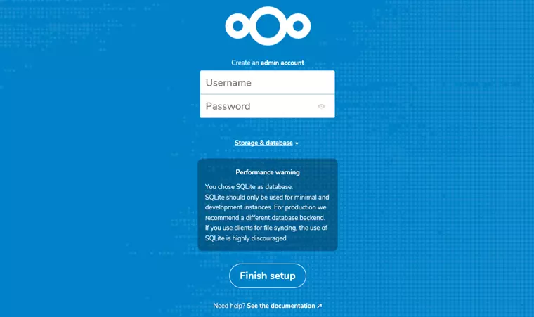 finish nextcloud set up