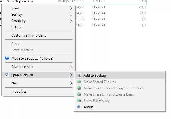 Spider Oak One OS integration