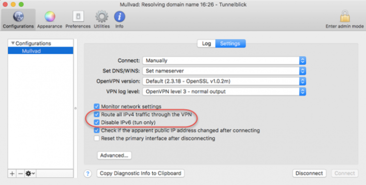 connect to specific port openvpn tunnelblick