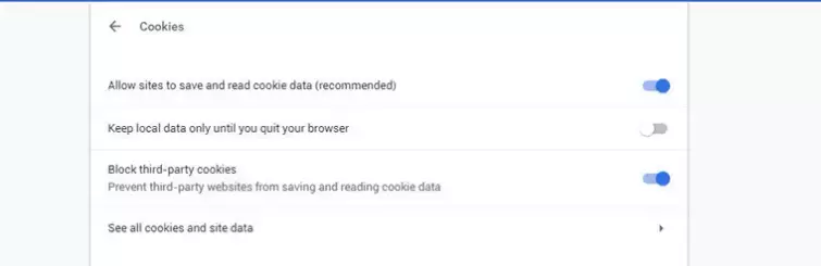 change settings on cookie options