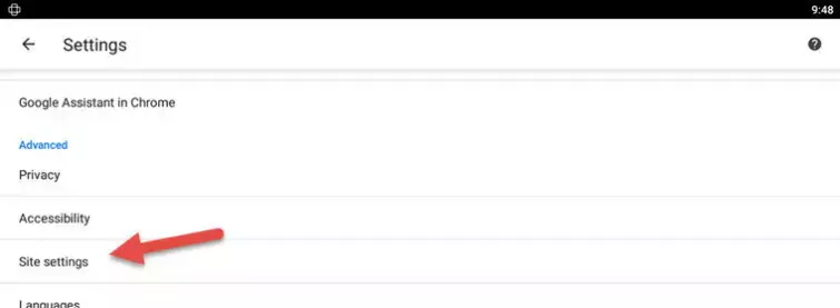 go to site settings within this option
