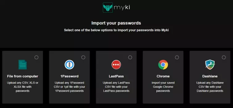 import passwords to Myki