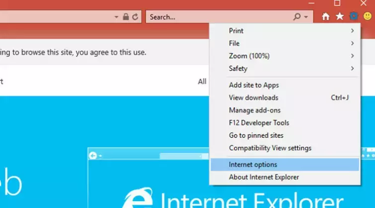 click settings and internet options